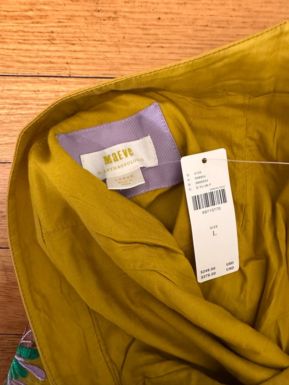 🦋 Maeve Yellow Butterfly Embroidered Midi Skirt - Picture 4 of 11